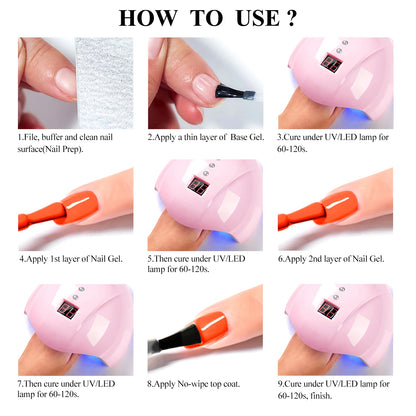 Gel nail polish set. 7 colors.