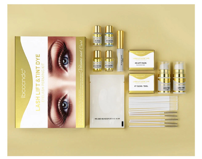 Semi-permanent eyebrow or eyelash lifting and tinting kit