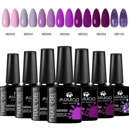 Gel nail polish set. 7 colors.