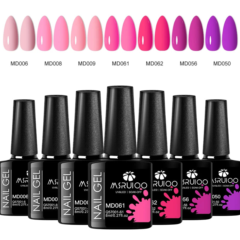 Gel nail polish set. 7 colors.