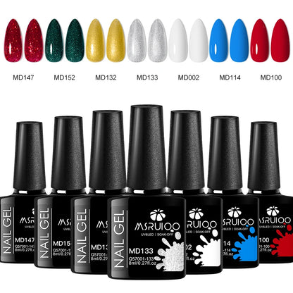 Gel nail polish set. 7 colors.