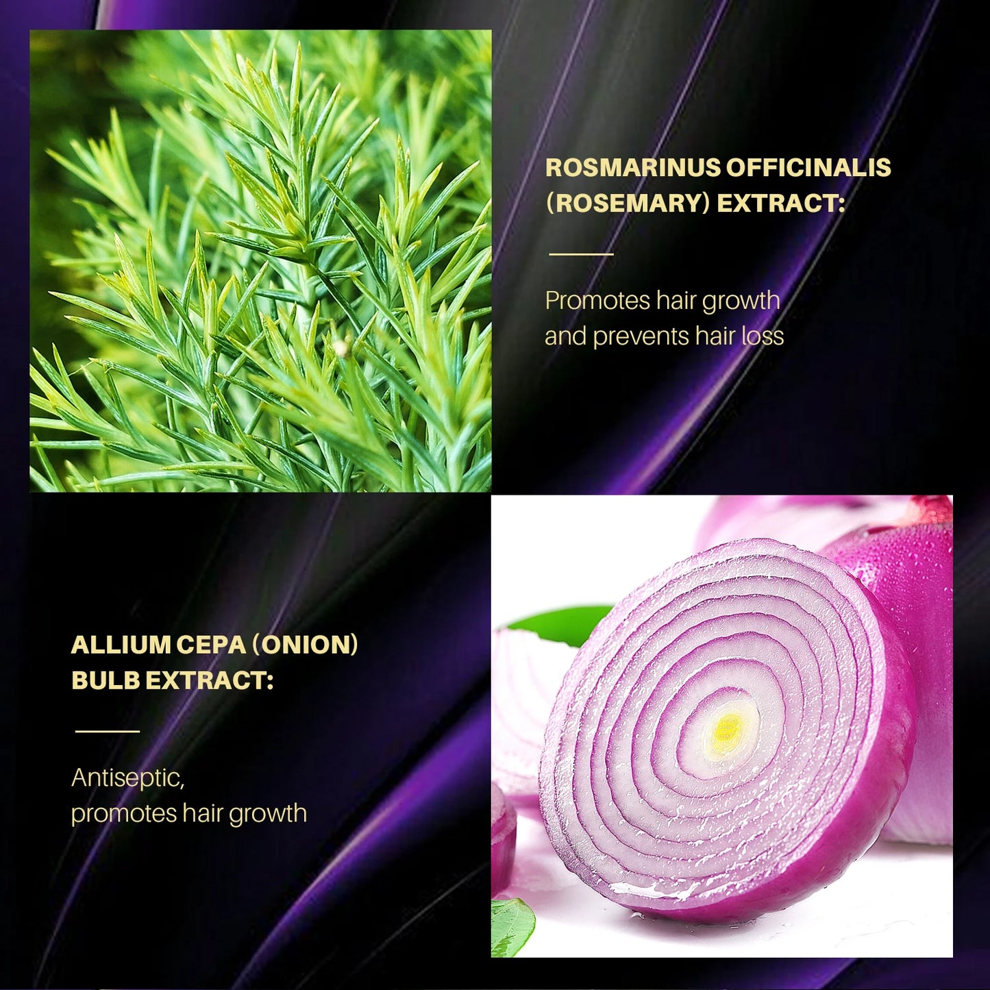 Onion and rosemary shampoo