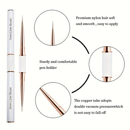 Dual End Nail Art Pen Brushes 5Pcs