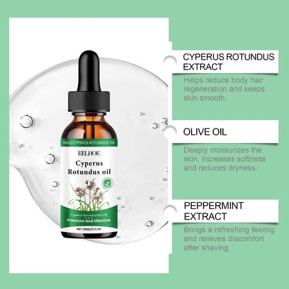 Gentle oil that reduces body hair growth