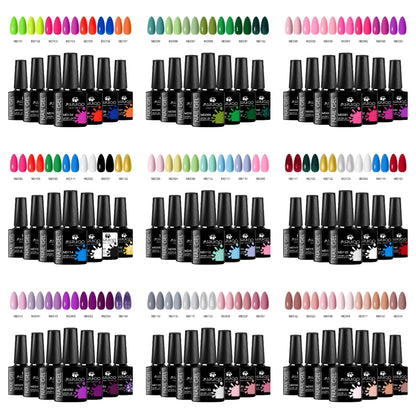Gel nail polish set. 7 colors.