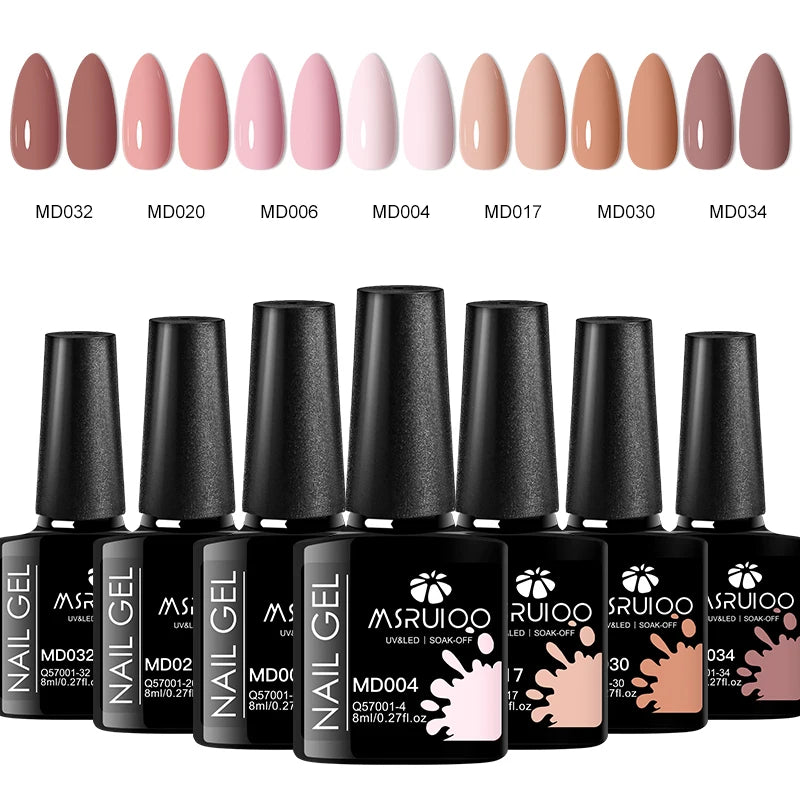 Gel nail polish set. 7 colors.