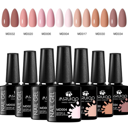 Gel nail polish set. 7 colors.