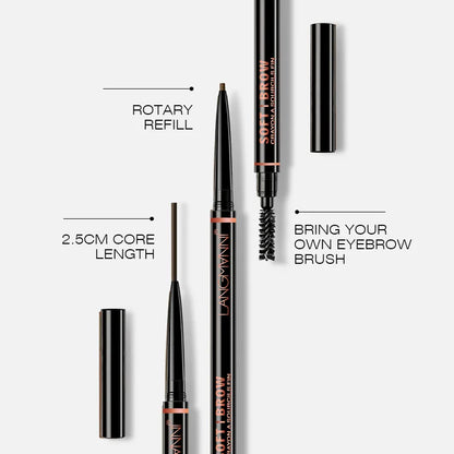 Dual-ended eyebrow pencil and eyebrow brush